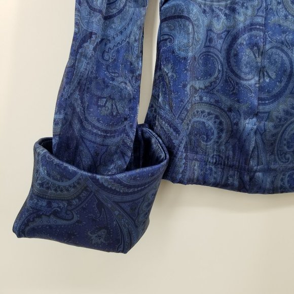 Vintage Y2K Embellished Satin Paisley Top 8 - Picture 6 of 8